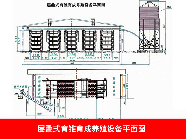 層疊式育雛育成養殖設備平面圖